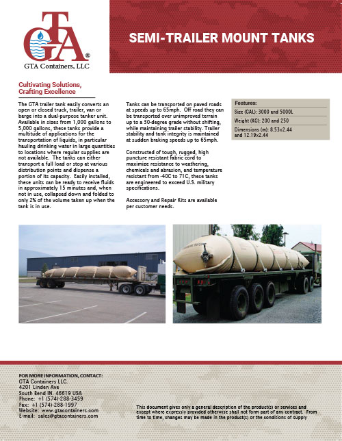 Semi Trailer Mount Tanks